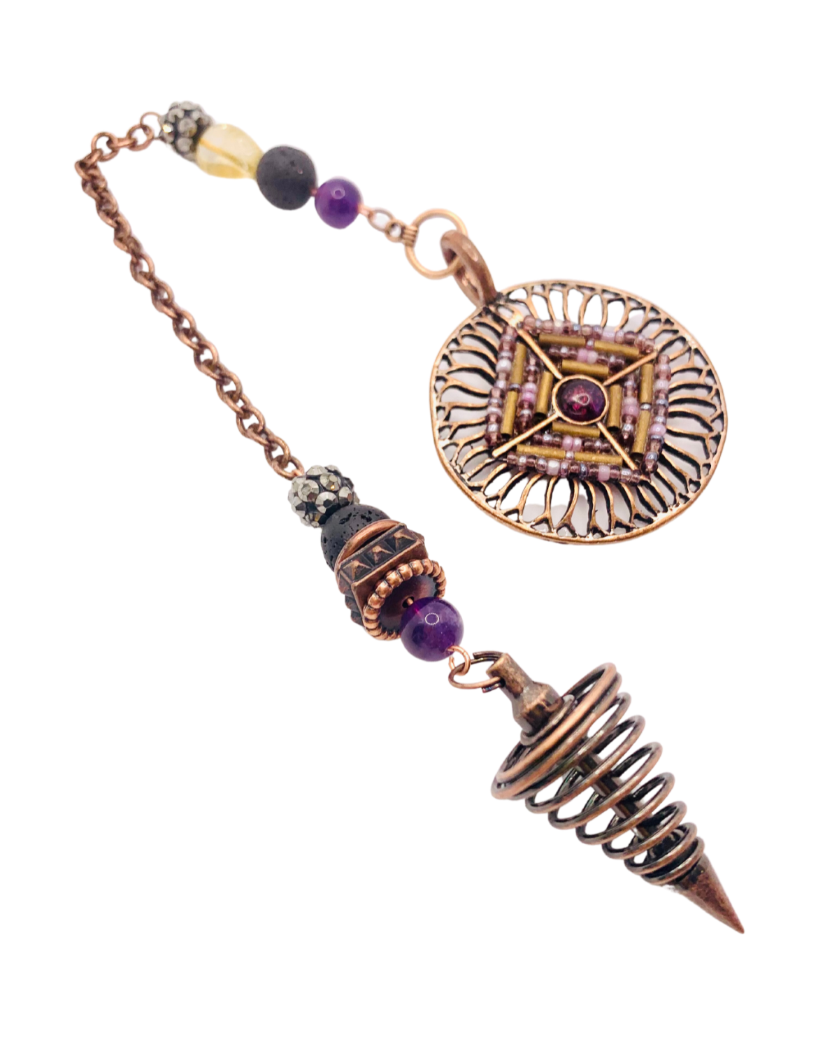 Custom Pendulum Crystal Jewelry Beautiful Purple & Gold