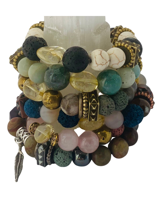bracelets crafted with healing crystals and gemstones 