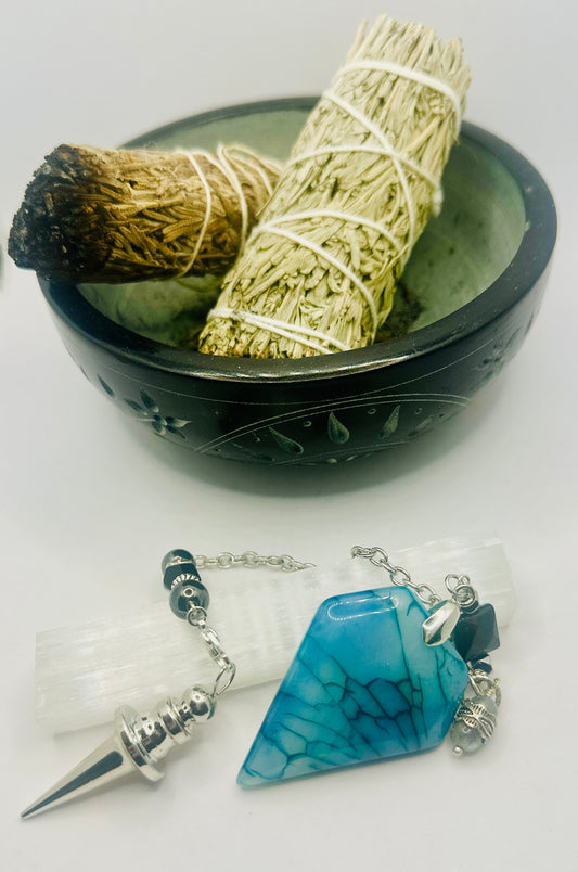 how to cleanse a pendulum with sage and selenite